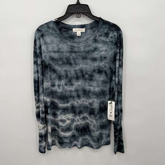 Treasure & Bond Tops - Treasure & Bond Women's Blouson Sleeve Tee Size XXS Black/White Brush Down